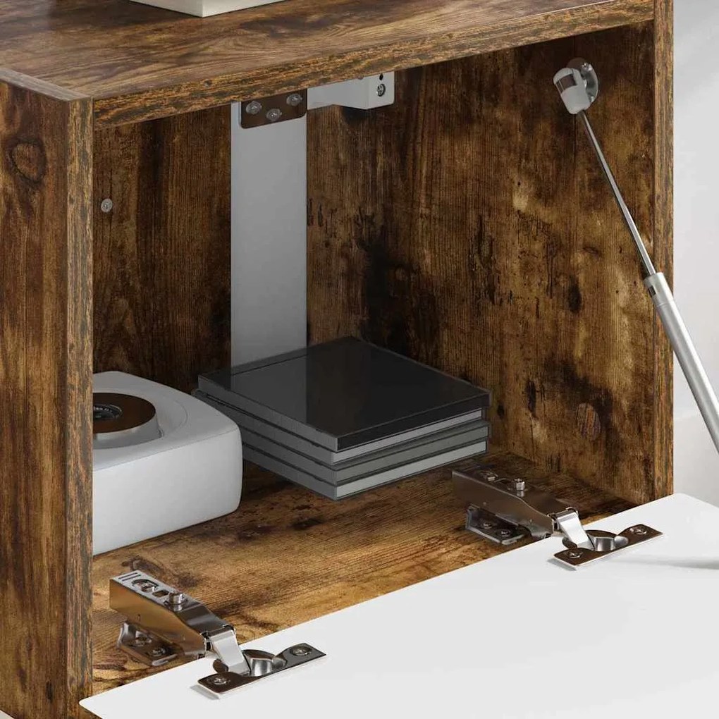 vidaXL Ντουλάπι Τηλεόρασης Τοίχου Καπνιστό Δρύς 60 x 31 x 29.5 εκ