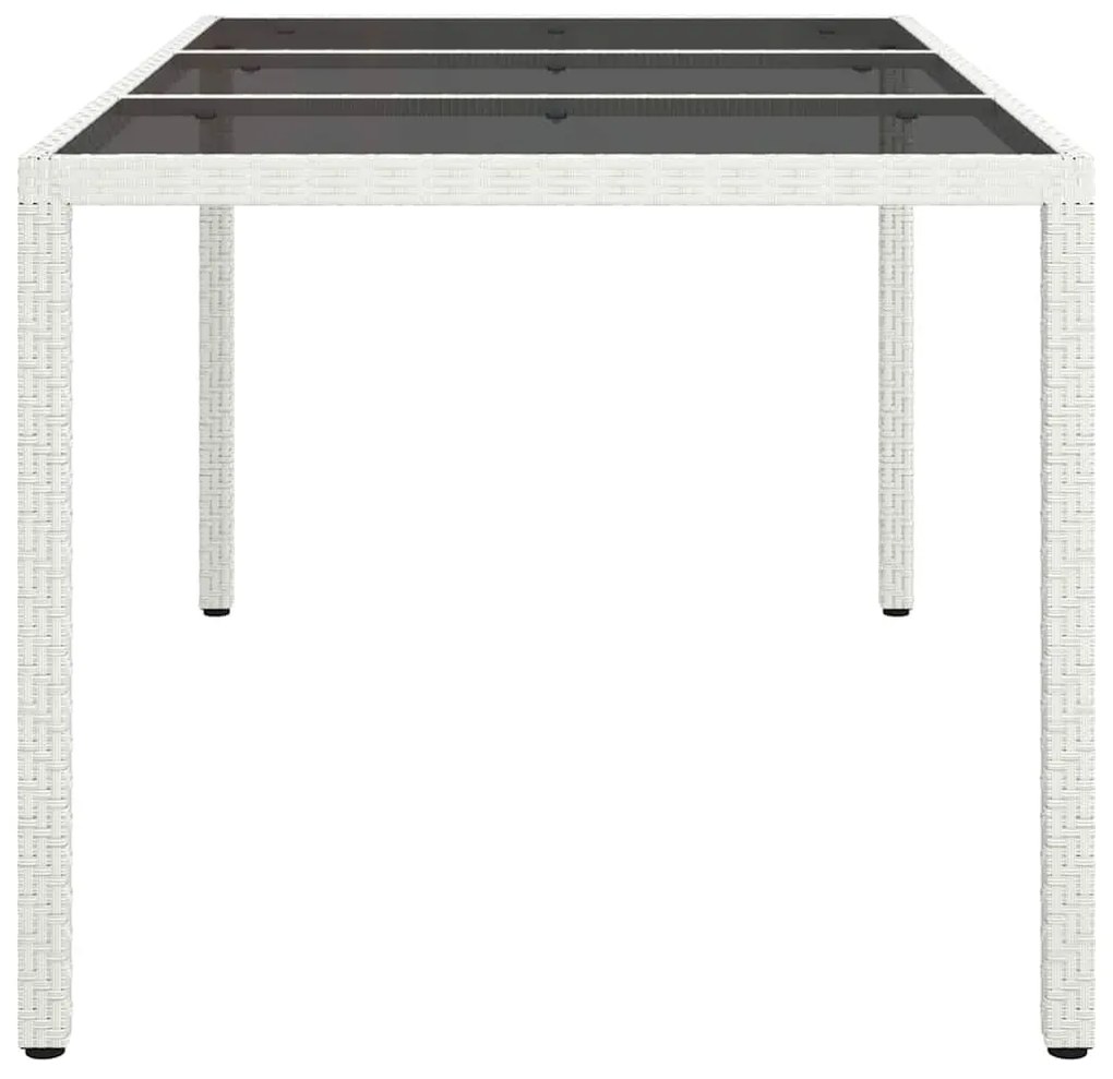vidaXL Τραπέζι Κήπου για Φαγητό Λευκό 150 x 90 x 75 cm Πολυ ράταν