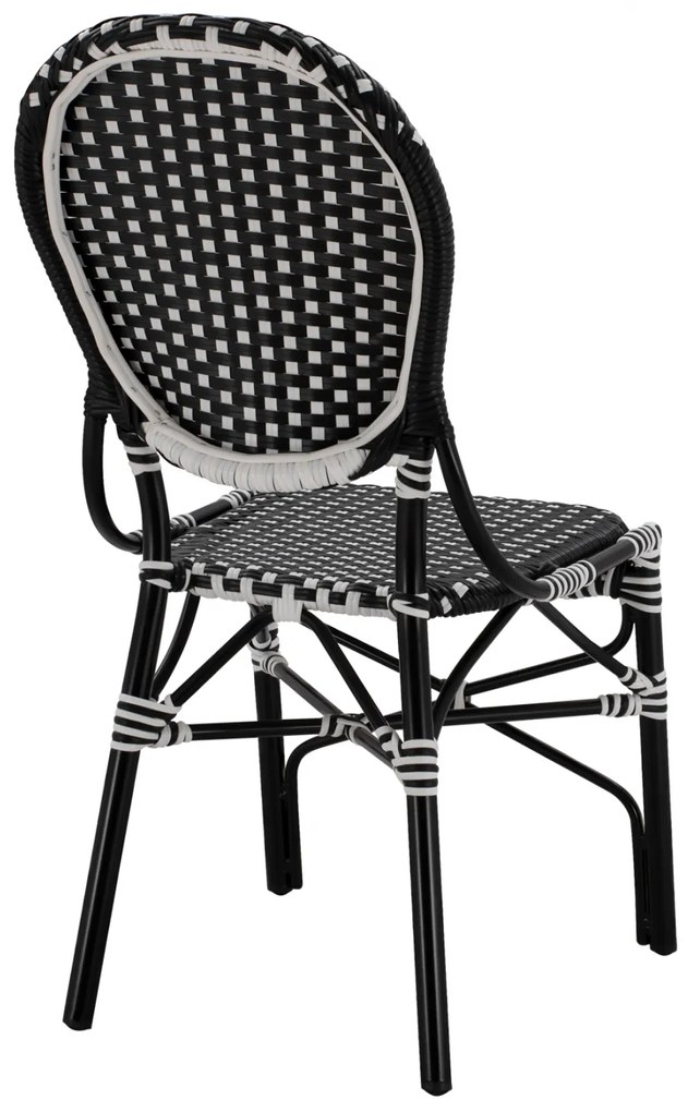 ΚΑΡΕΚΛΑ ΑΛΟΥΜΙΝΙΟΥ BAMBOO LOOK ΜΕ WICKER ΜΑΥΡΟ ΛΕΥΚΟ HM5792.02 46x60x96 εκ.