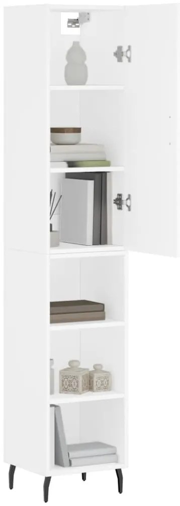vidaXL Ντουλάπι Λευκό 34,5 x 34 x 180 εκ. από Επεξεργασμένο Ξύλο