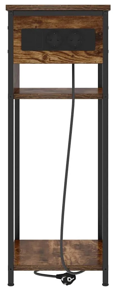 vidaXL Κομοδίνο Καπνιστή δρυς 41 x 28 x 76 εκ. Επεξεργασμένο ξύλο