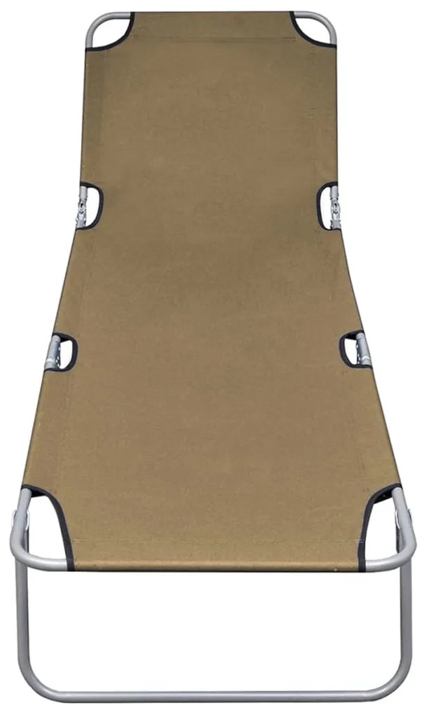 vidaXL Ξαπλώστρα Πτυσσόμενη με Ρυθμιζόμενη Πλάτη Taupe