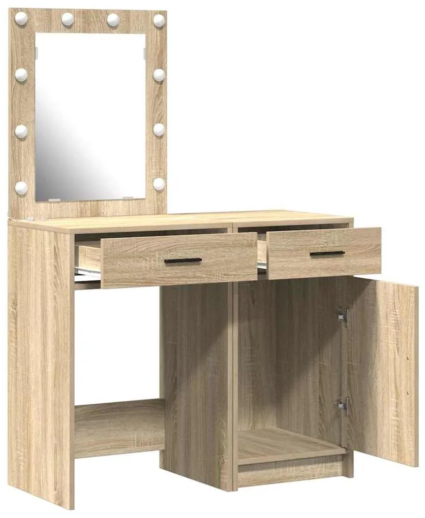 vidaXL Τραπέζι περιποίησης με συρτάρι 2 pcs Καφέ 50 x 41 x 135 εκ