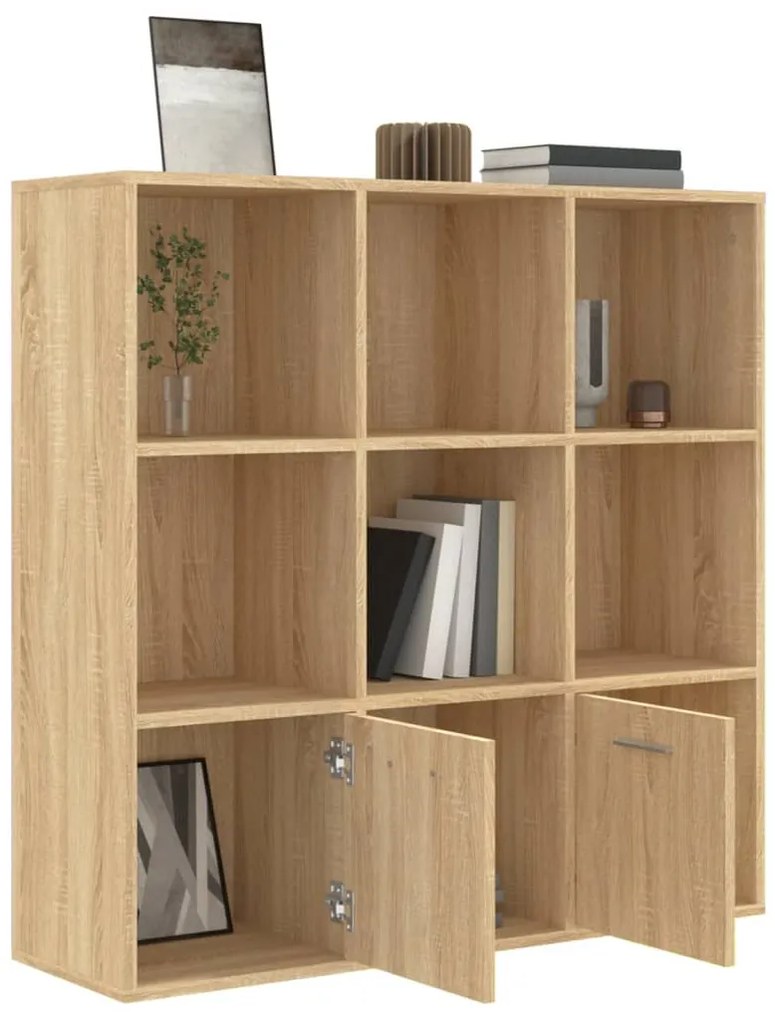 vidaXL Βιβλιοθήκη Χρώμα Sonoma Δρυς 98 x 30 x 98 εκ. από Επεξ. Ξύλο