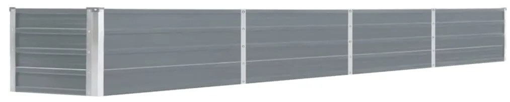 vidaXL Ζαρντινιέρα Υπερυψωμένη Γκρι 320x40x45 εκ. Γαλβανισμ. Χάλυβας