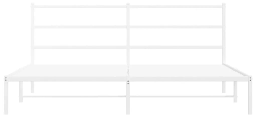 vidaXL Πλαίσιο Κρεβατιού με Κεφαλάρι Λευκό 193 x 203 εκ. Μεταλλικό