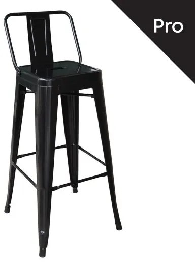 RELIX Σκαμπό Bar-Pro με Πλάτη, Μέταλλο Βαφή Μαύρο  43x43x76/100cm Ε5199,1