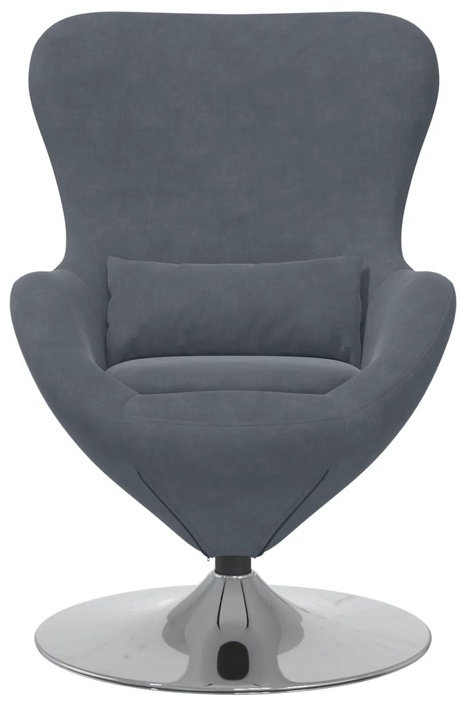 vidaXL Πολυθρόνα Αυγού Dark Grey Velvet