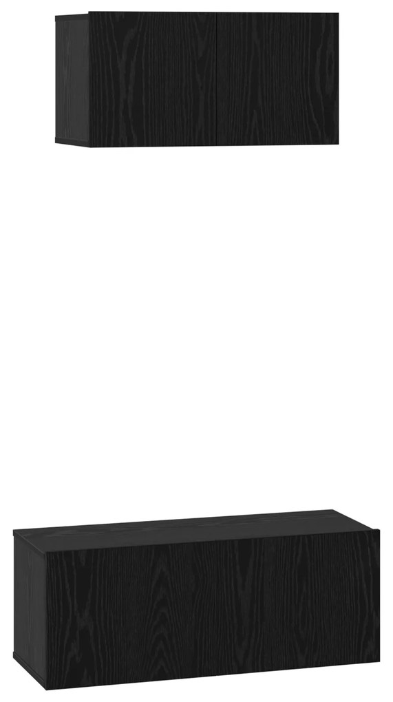 vidaXL Σετ επίπλου τηλεόρασης 2 pcs Μαύρη δρυς 80 x 30 x 30 εκ