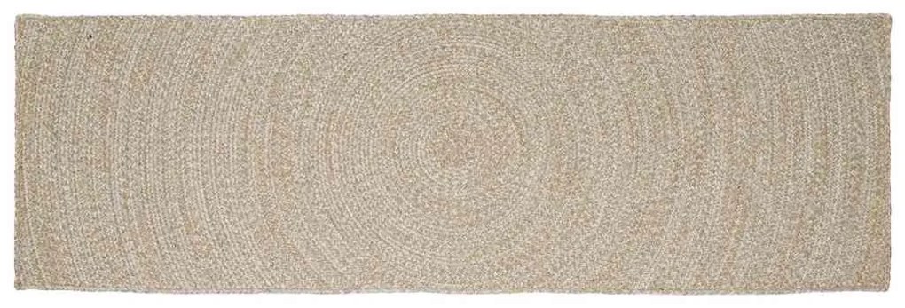 vidaXL Χαλί Φυσικό και Λευκό 60 x 200 cm Γιούτα