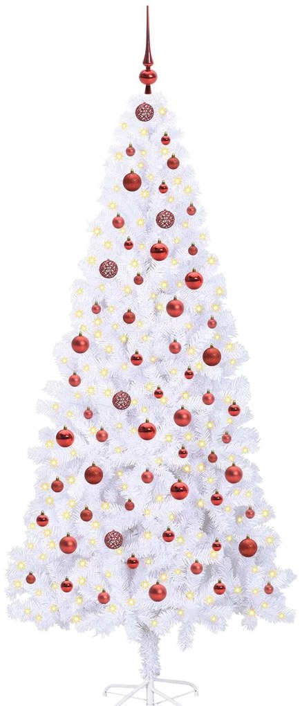 vidaXL Τεχνητό Χριστουγεννιάτικο Δέντρο Λευκό 210 cm PVC και Ατσάλι