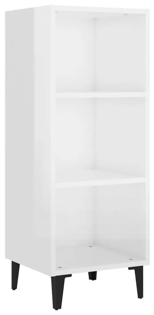 vidaXL Ντουλάπι Γυαλ. Λευκό 34,5 x 34 x 180 εκ. από Επεξεργασμένο Ξύλο