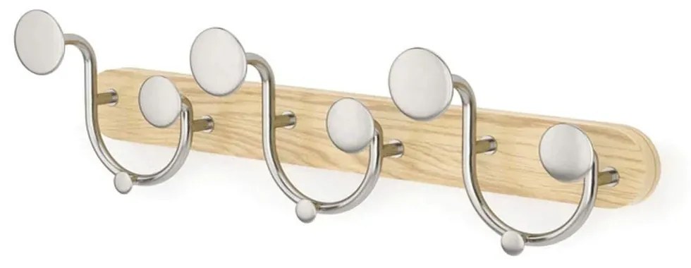 Κρεμάστρα Τοίχου 9 Θέσεων Melody 1019559-392 43x8x13cm Natural-Nickel Umbra Wood,Aluminum