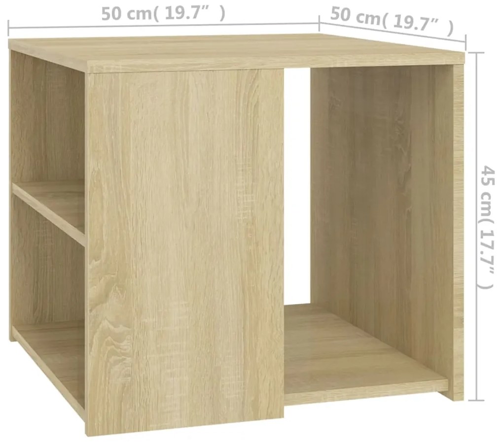 vidaXL Τραπέζι Βοηθητικό Sonoma Δρυς 50 x 50 x 45 εκ. από Επεξ. Ξύλο