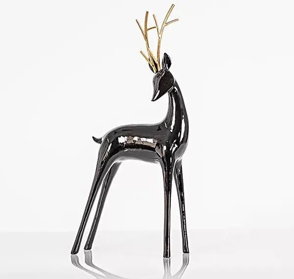 Beauty Home ΕΛΑΦΙ ΜΑΥΡΟ, ΜΕ ΧΡΥΣΑ ΚΕΡΑΤΑ, 40cm