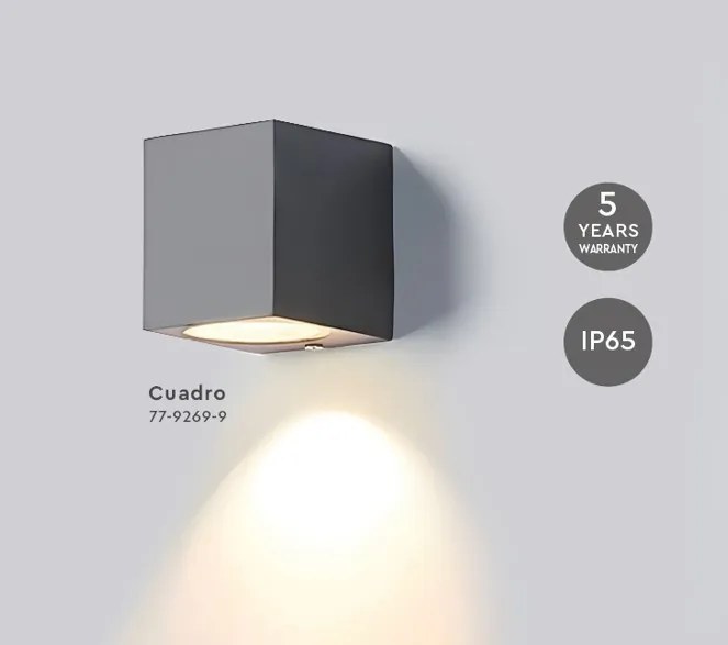 SE-WL-S1-DG CUADRO DOWN WALL LAMP GU10 DARK GREY