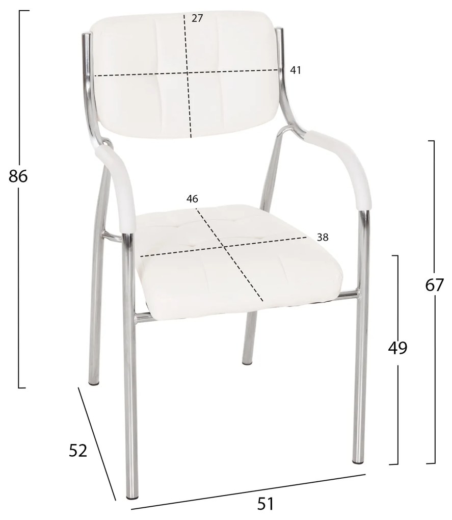 ΚΑΡΕΚΛΑ OBERON ΓΡΑΦΕΙΟΥ HM1018.02 ΑΣΠΡΟ PU 51x52x88Yεκ. (1 Τεμμάχια)