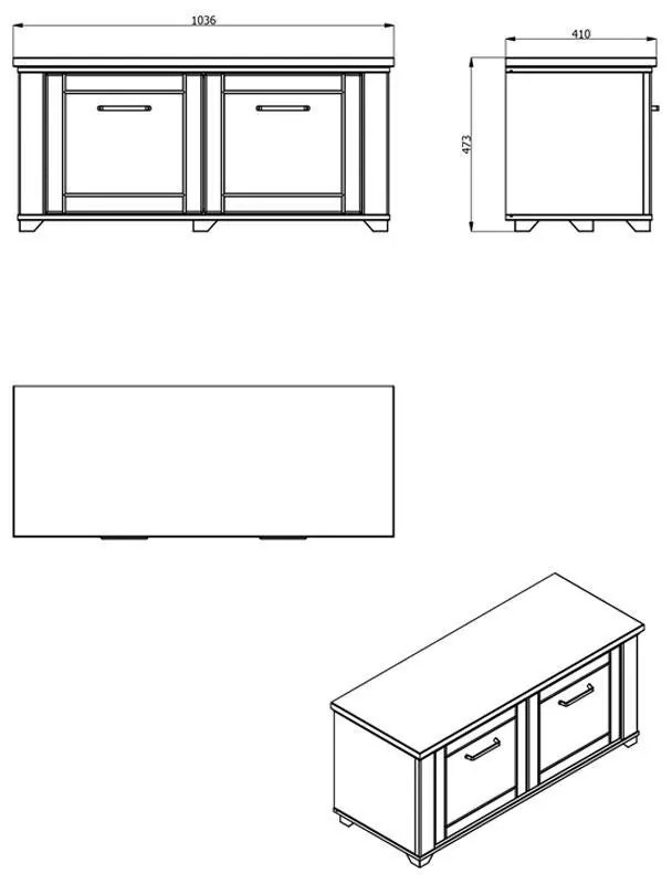 Έπιπλο Εισόδου Valencia KOM Λευκό - Artisan Oak - Λευκό Μάτ 103,5x41x47,5 εκ.