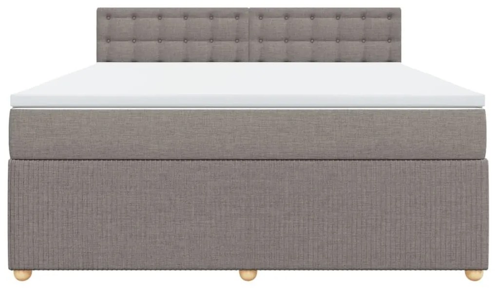 Κρεβάτι Boxspring με Στρώμα Taupe 180x200 εκ. Υφασμάτινο - Μπεζ-Γκρι