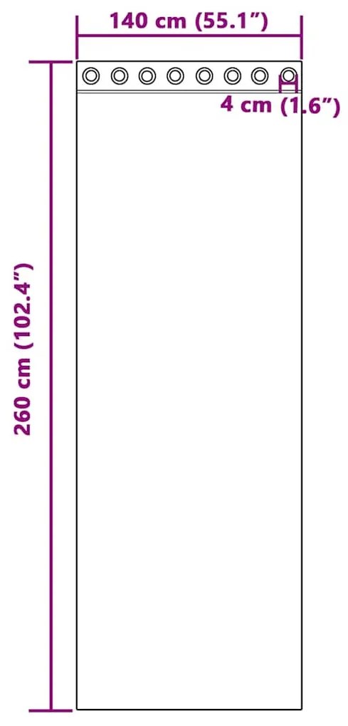 Κουρτίνες Voile με ροδέλες 2 τεμάχια Ροζ 140x260 εκ. - Ροζ