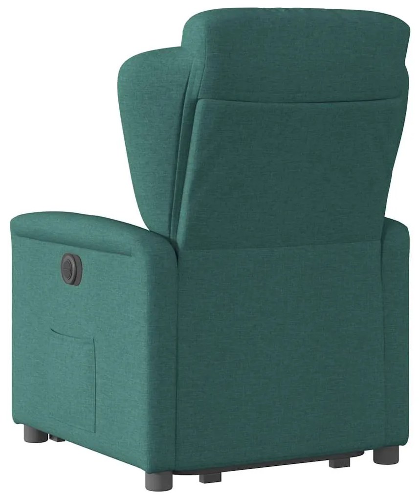 vidaXL Πολυθρόνα Ανακλινόμενη με Ανύψωση Σκούρο Πράσινη Υφασμάτινη