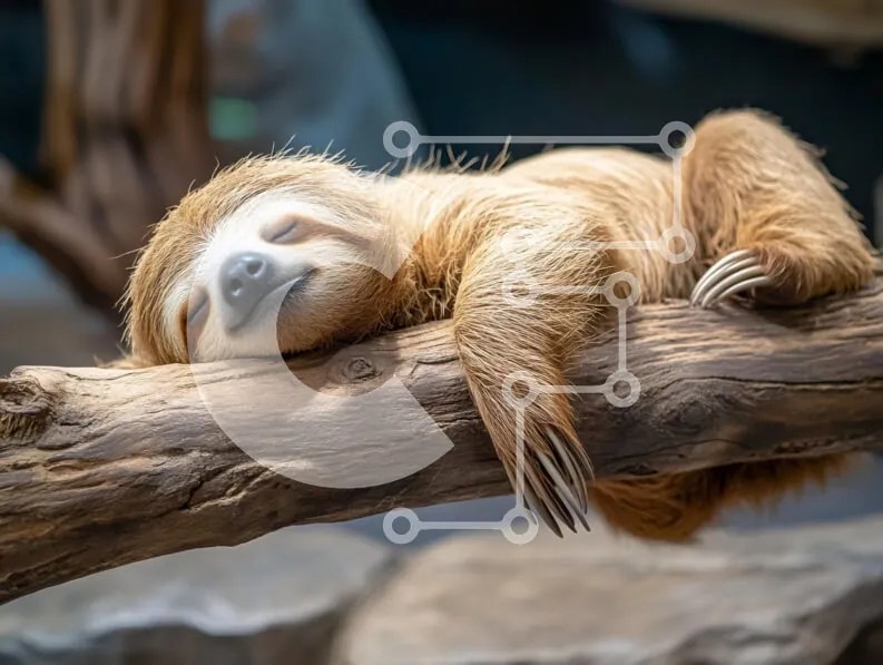 Intra Συλλεκτικό Ξύλινο Παζλ Plywood  4mm - Sleeping Sloth σε ένα κλαδί Σε Ξύλινο Κουτί - Διαστάσεις: 10x10 cm – 25 κομμάτια