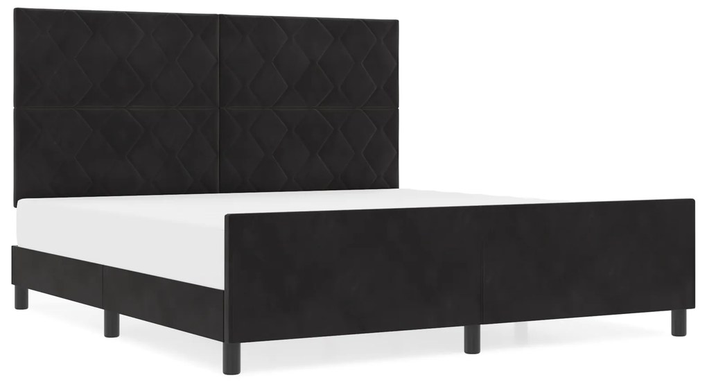 vidaXL Κρεβάτι Μαύρο 180x200 εκ Βελούδο