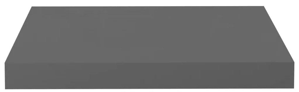 Ράφια Τοίχου Γυαλιστερά Γκρι 2 Τεμάχια 40 x 23 x 3,8 εκ. MDF 323785