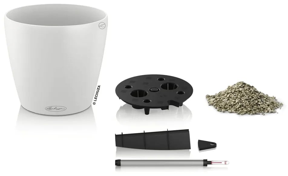LECHUZA Γλάστρα CLASSICO Color 21 ALL-IN-ONE Λευκή