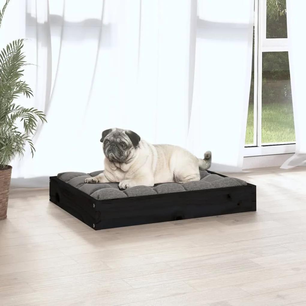 Κρεβάτι Σκύλου Μαύρο 61,5 x 49 x 9 εκ. από Μασίφ Ξύλο Πεύκου - Μαύρο
