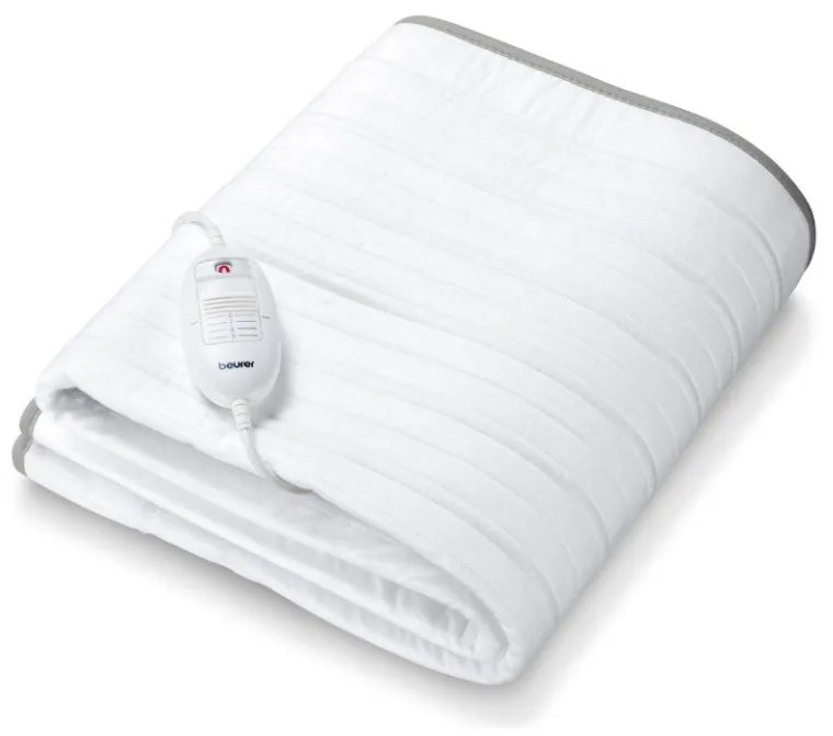 Ηλεκτρικό θερμαινόμενο στρώμα Beurer TS 17, 100W, 3 επίπεδα θερμοκρασίας, 150x80cm, Τηλεχειριστήριο, Αναπνεύσιμο, Λευκό