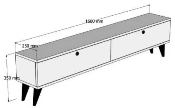 Έπιπλο τηλεόρασης Paris Megapap χρώμα καρυδί 160x25x35εκ.