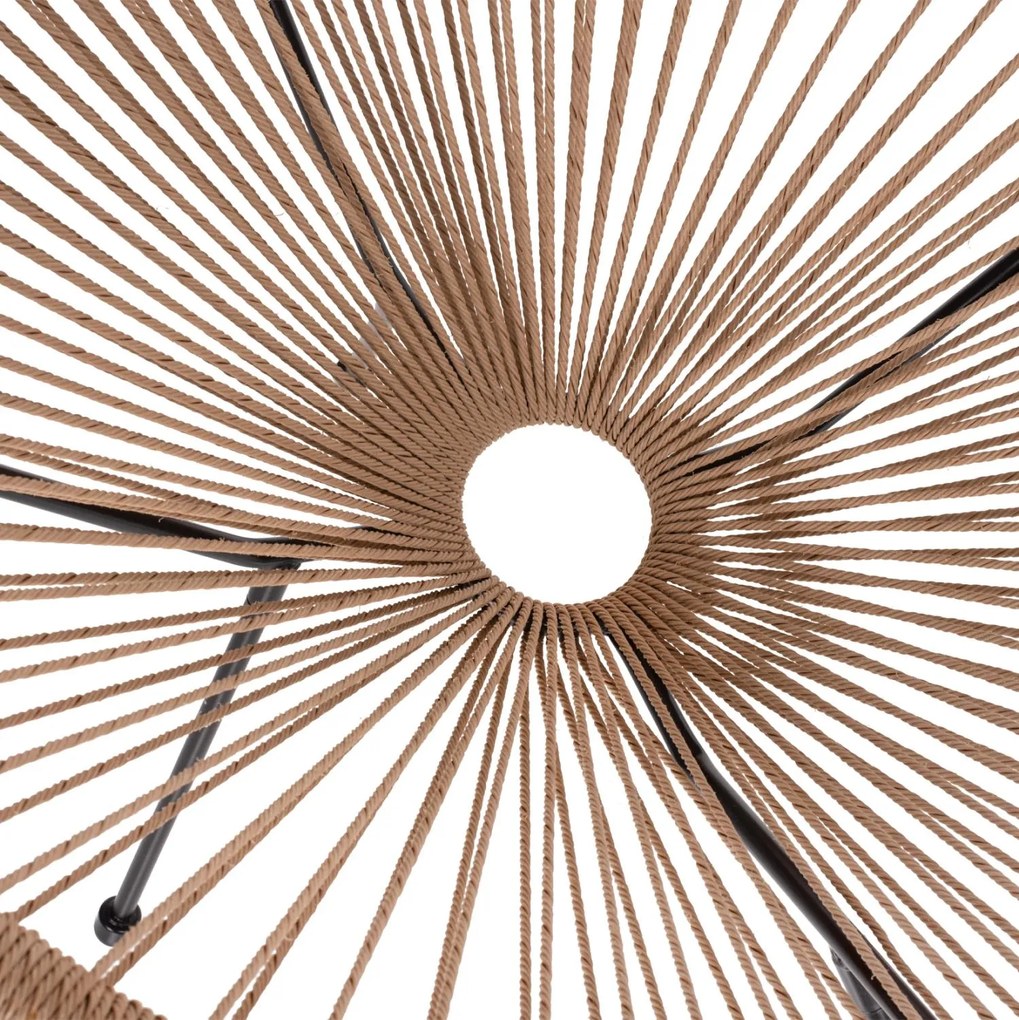 Καρέκλα - Πολυθρόνα ACAPULCO C5871.01 Μεταλλική Μαύρη με Twisted Wicker Τύπου Φωλιά 70x73x79 εκ. 70x73x79 εκ.