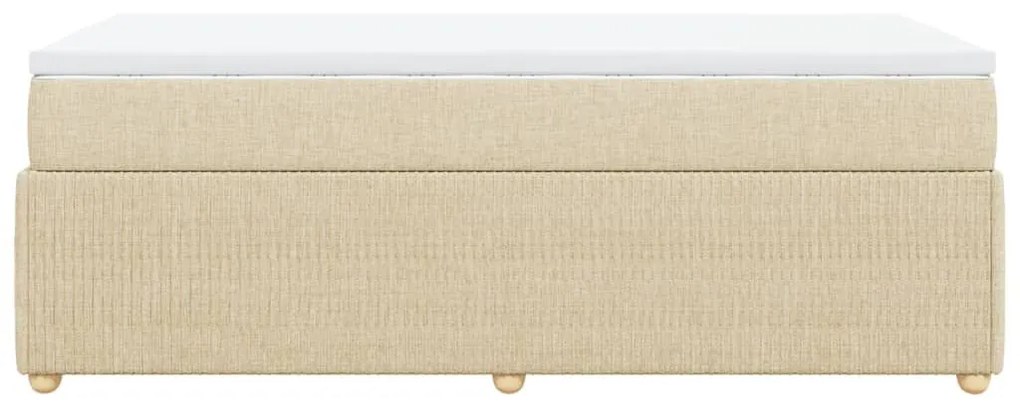 Κρεβάτι Boxspring με Στρώμα Κρεμ 90x200 εκ.Υφασμάτινο - Κρεμ