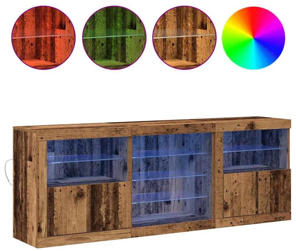 vidaXL Πλαϊνό γραφείο Παλαιό ξύλο 181.5 x 37 x 67 εκ.