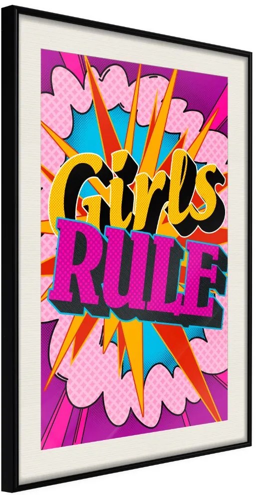 Αφίσα - Girls Rule (Colour) - 20x30 - Μαύρο - Με πασπαρτού