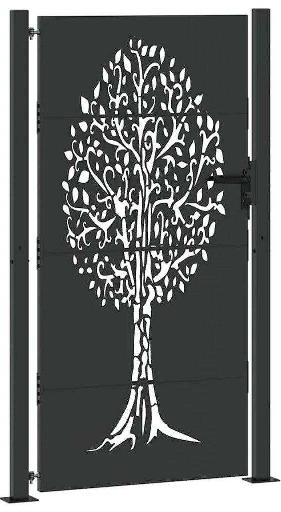 vidaXL Πύλη Κήπου Μαύρο 105 x 175 cm Ατσάλι με Επικάλυψη Πούδρας