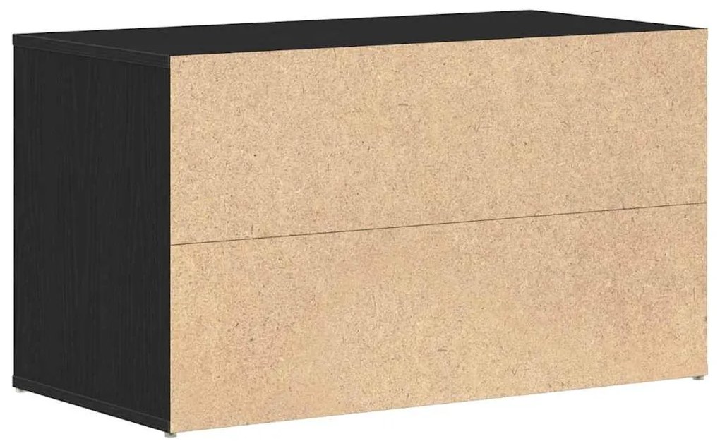 vidaXL παγκάκι με συρτάρι Μαύρο 80 x 40 x 45 εκ. Επεξεργασμένο ξύλο