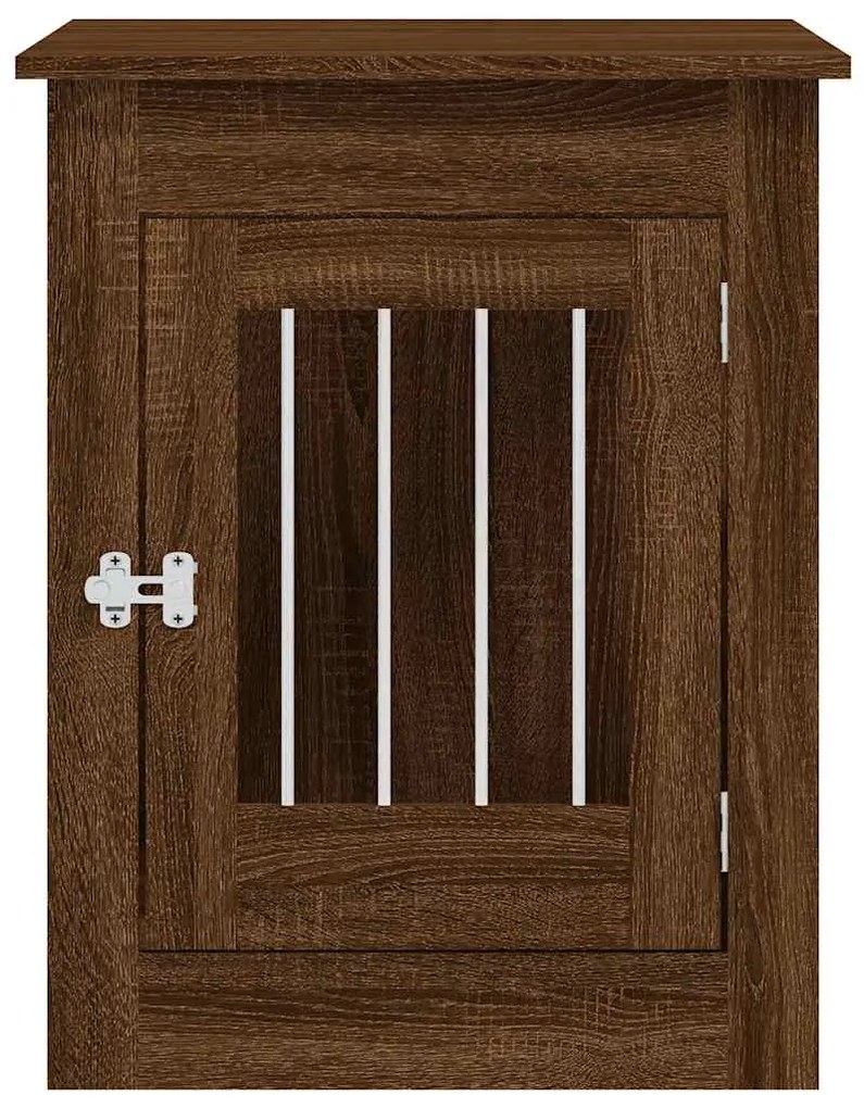 vidaXL Κλουβί Σκύλου Καφέ Δρυς 55x80x68 εκ. από Επεξεργ. Ξύλο