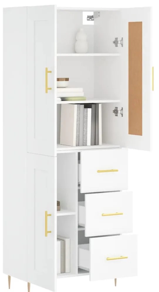vidaXL Ντουλάπι Λευκό 69,5x34x180 εκ. από Επεξεργασμένο Ξύλο