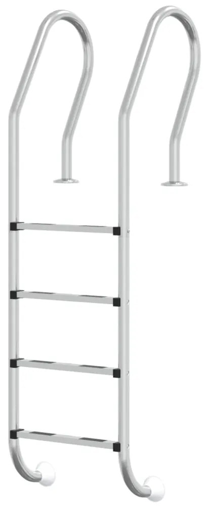 vidaXL Σκάλα Πισίνας 54 x 38 x 184,5 εκ. από Ανοξείδωτο Ατσάλι 304