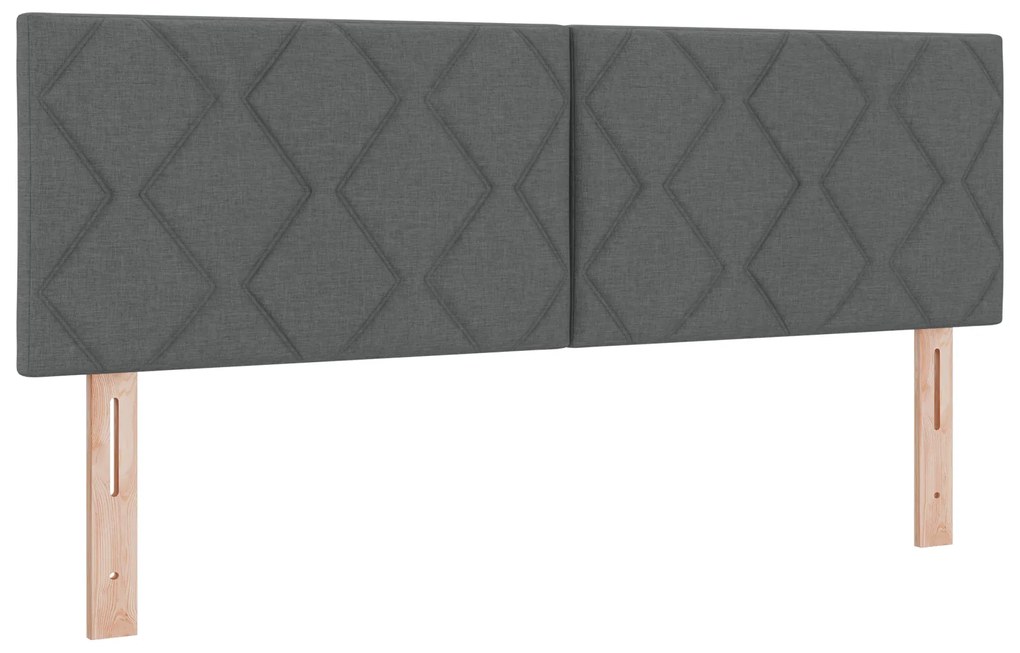 vidaXL Κρεβάτι Box Spring με Στρώμα - Σκούρο Γκρι, 160x200 εκ. Υφάσμα