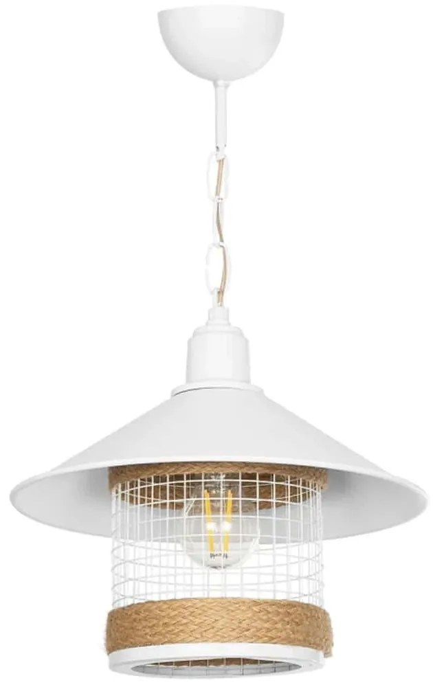 Φωτιστικό Οροφής Glora 201-0089 30x30x29cm 1xE27 White-Beige GloboStar