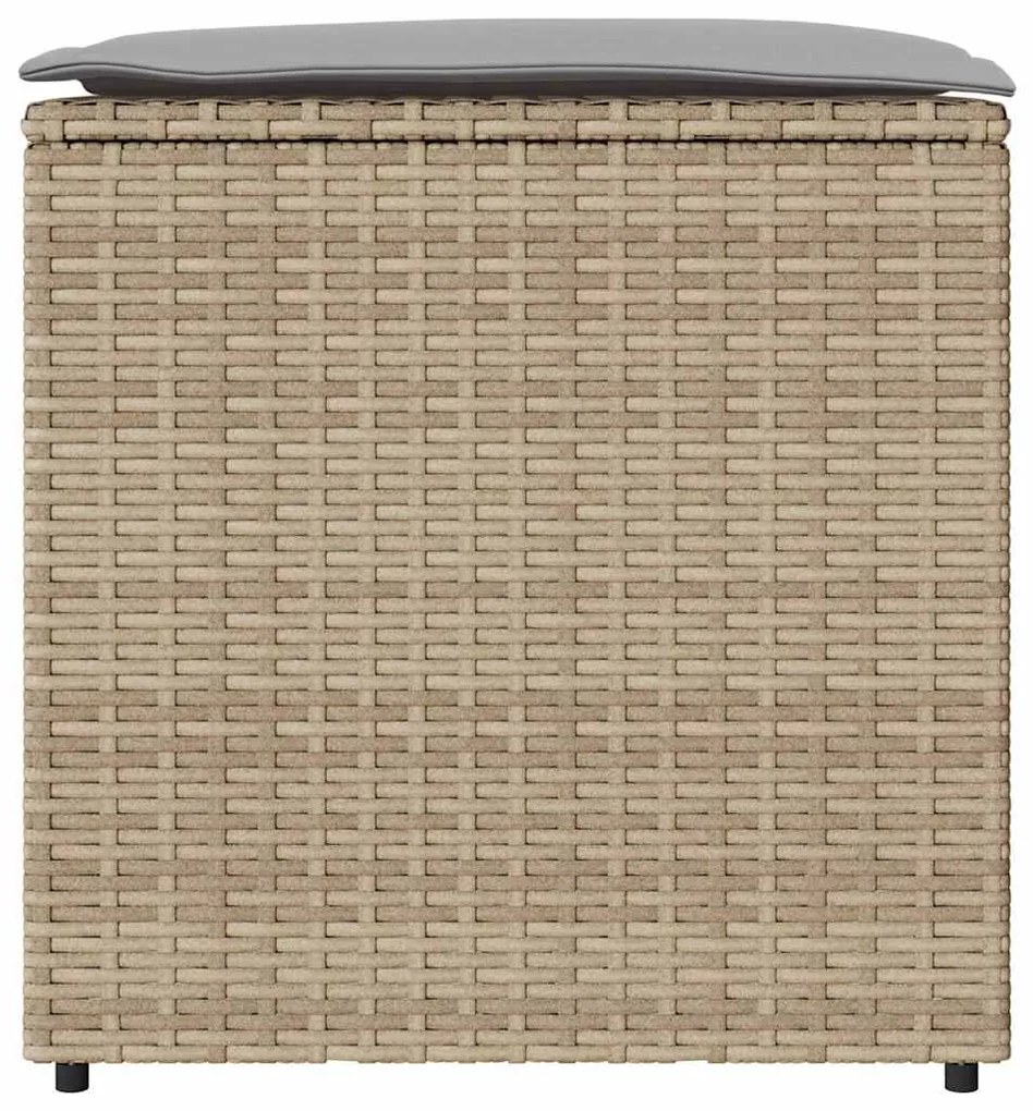 vidaXL Κουτί Μαξιλαριών Μπεζ 50 x 50 x 50 cm συνθετικό ρατάν