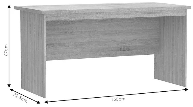 Γραφείο εργασίας Payton pakoworld grey-wenge 150x72.5x76εκ - 248-000002 - 248-000002