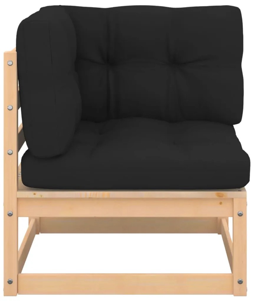 vidaXL Σαλόνι Κήπου Σετ 4 Τεμαχίων από Μασίφ Ξύλο Πεύκου με Μαξιλάρια