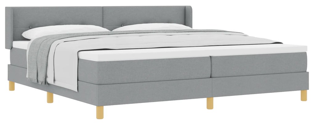vidaXL Κρεβάτι Box Spring με Στρώμα σε Ανοιχτό Γκρι - 200 x 200 εκ. Υλικό