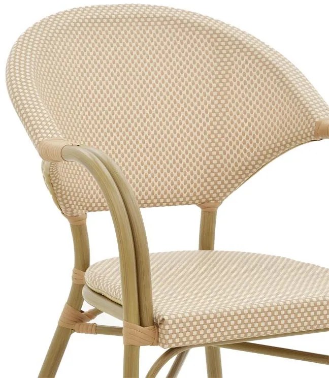 Καρέκλα - Πολυθρόνα Elyza φυσικό αλουμίνιο-μπεζ textilene 57x62x84 εκ. 57x62x83 εκ.