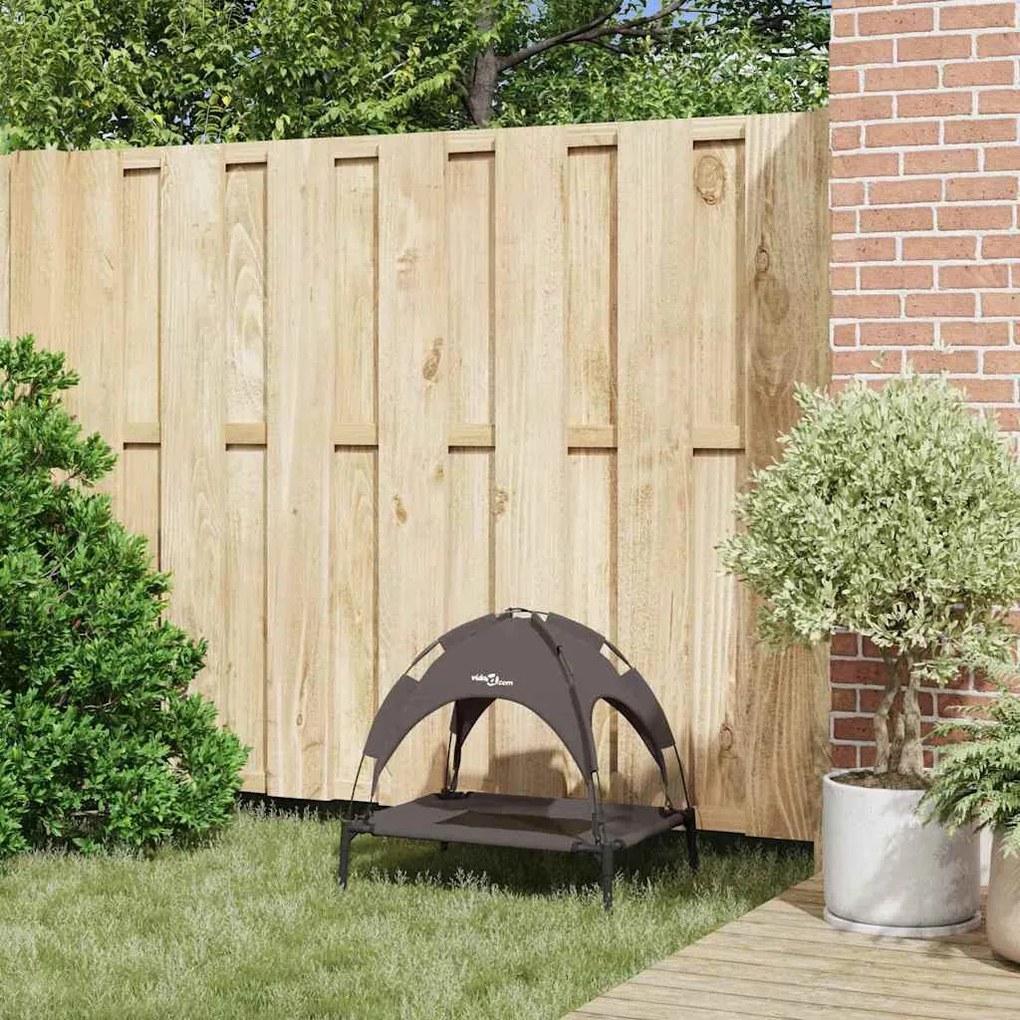 vidaXL Κρεβάτι Σκύλου Καφέ 62 x 48 x 61 εκ. Ατσάλι