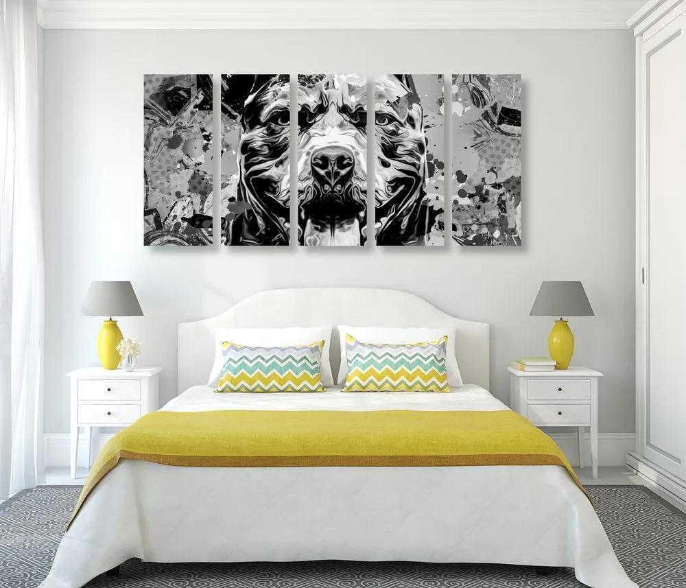 Απεικόνιση 5 μερών ενός σκύλου σε ασπρόμαυρο - 200x100